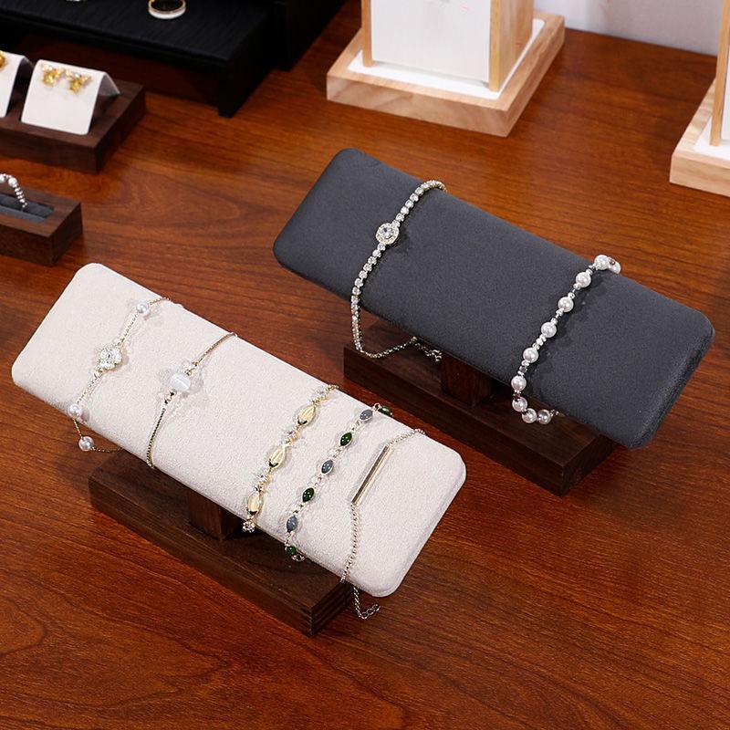 Jewelry And Watches Exhibition - ウォールナット無垢材ジュエリーディスプレイラック、ジュエリー展示イベント用ポータブルブレスレット・時計・ビーズ収納ホルダー