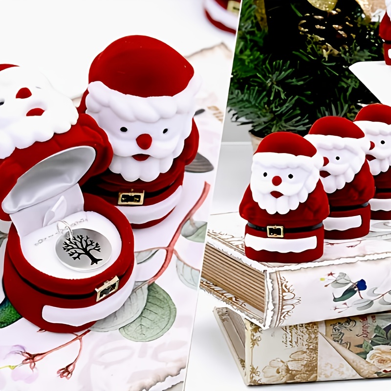 Eve Jewelry & Watches Distribuidor Oficial Rolex - クリスマスジュエリーボックス（イヤリングと指輪用）、クリスマスイブの小さなギフトの包装に最適、美しいホリデープレゼント