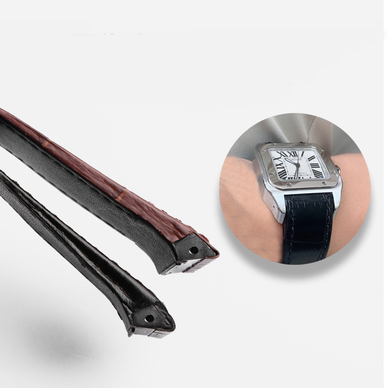 男性と女性のための本物の牛革時計ストラップ,高品質の時計バン - Cartier Watch Santos のレビューと価格